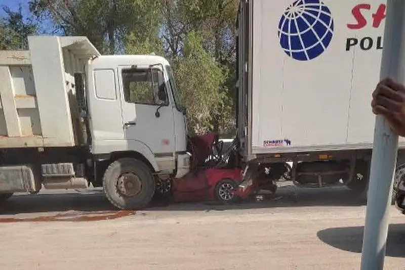 Легковушку зажало между двумя грузовиками в Алматинской области