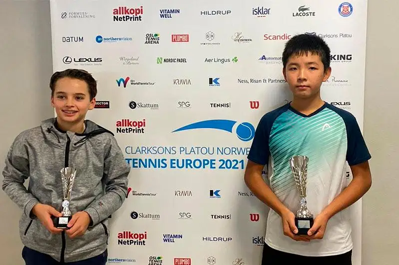 12-летний теннисист Зангар Нурланулы выиграл второй турнир в Норвегии