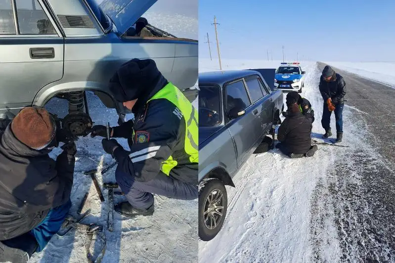 В кюветах оказывались машины из-за непогоды в СКО