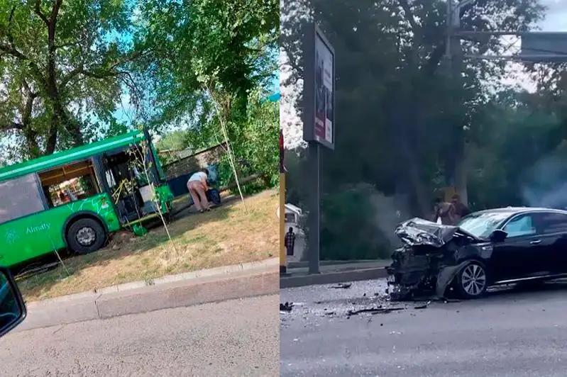 ДТП с автобусом в Алматы: семь человек пострадали