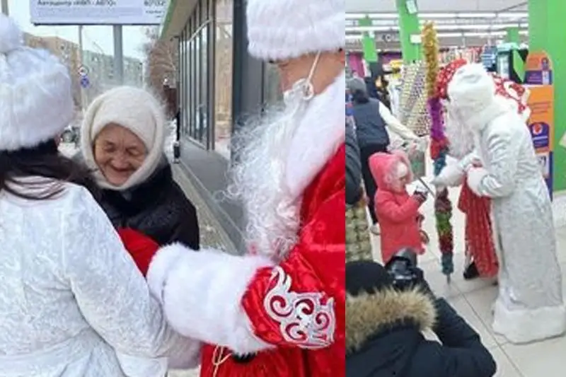 Парад Дедов Морозов и Снегурочек проходит в праздничные дни в Актобе