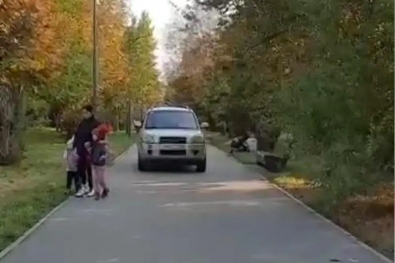 Проехавшего по тротуару водителя наказали в Алматы