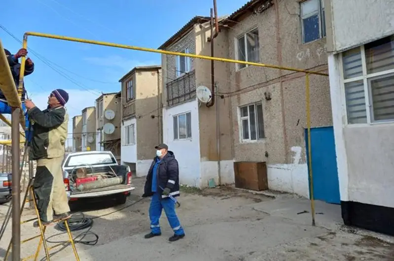 Jambyl oblysynda daýyldan keıin gaz qubyrlary qalpyna keltirildi