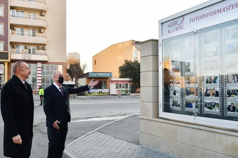 Президент Азербайджана Ильхам Алиев ознакомился с новым зданием АЗЕРТАДЖ