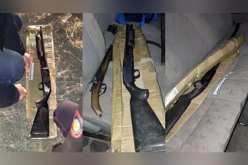 Арсенал оружия изъяли из авто 21-летнего карагандинца