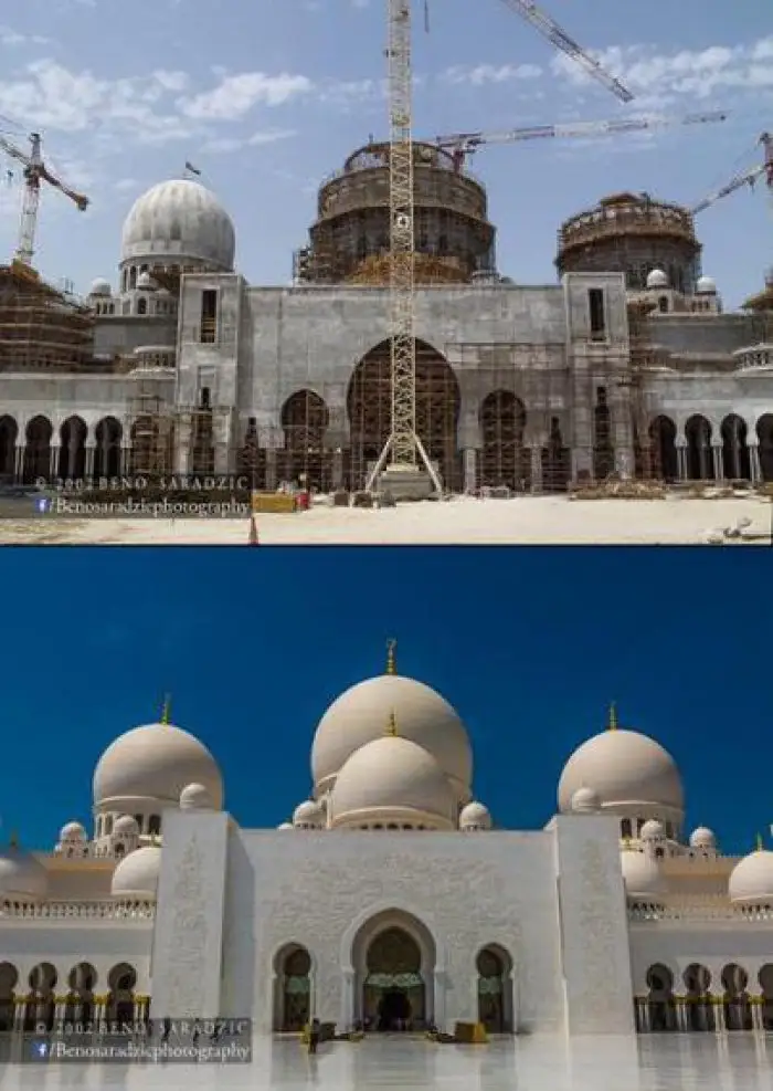 До и после: как строили одну из самых известных мечетей в мире