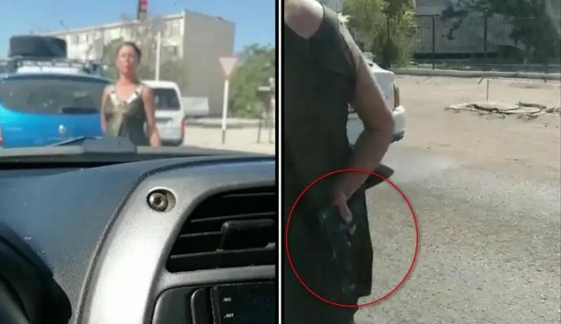 Женщина с пистолетом за спиной попрошайничала в Актау
