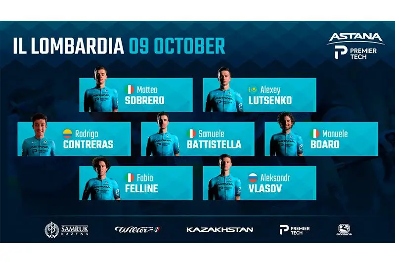 Стал известен состав «Астаны» на «Тур Ломбардии»