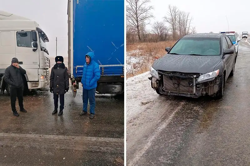 Съехавшую в кювет женщину-водителя спасали на трассе костанайские полицейские