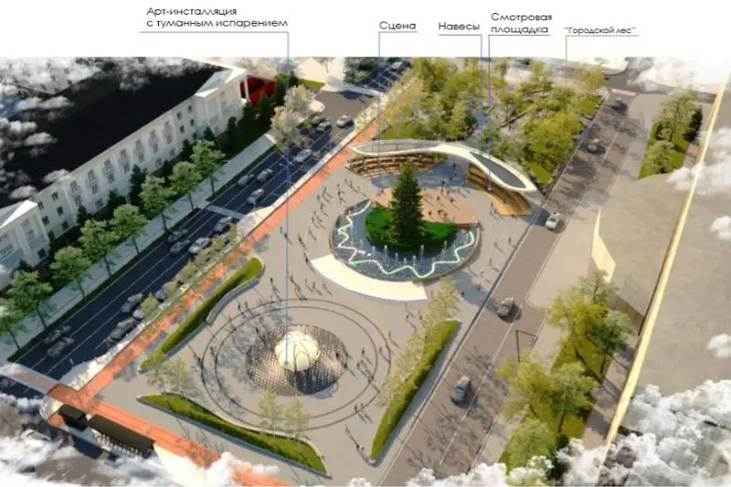 Как благоустраивают площадь перед Sine Tempore в Нур-Султане