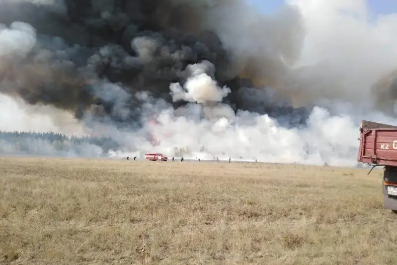 Продолжается тушение пожара на территории нацпарка в Акмолинской области