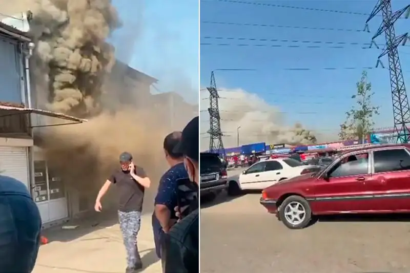 Пожар произошел на рынке «Кенжехан» в Алматы