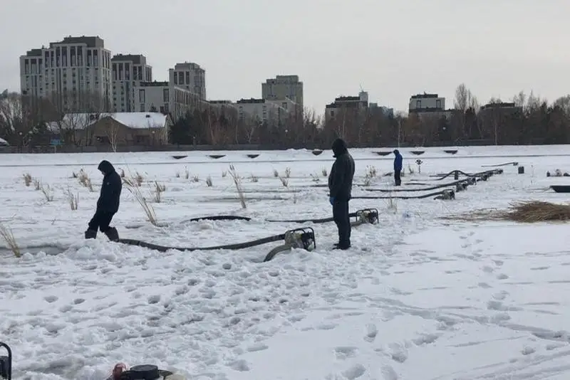 На столичных водоемах проводят мероприятия по предотвращению гибели рыб
