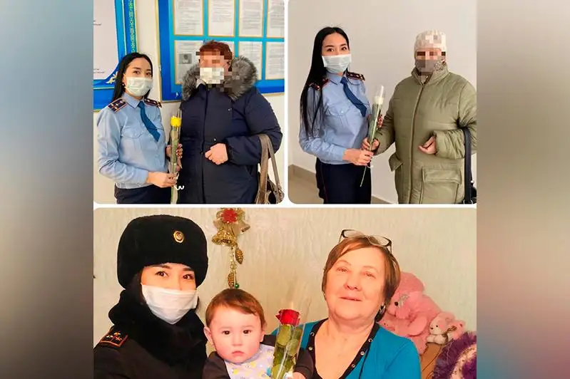 Тюльпаны дарят осуждённым женщинам и их матерям инспекторы службы пробации в Павлодаре