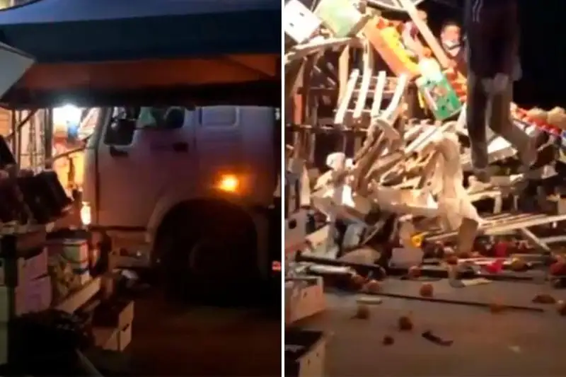 Грузовик протаранил овощной магазин в Алматы