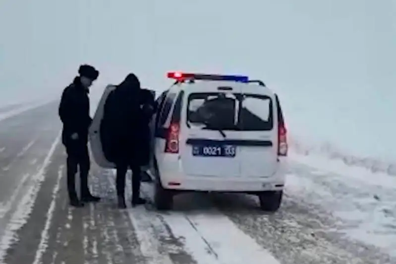 Семью с двумя детьми спасли на трассе в Акмолинской области