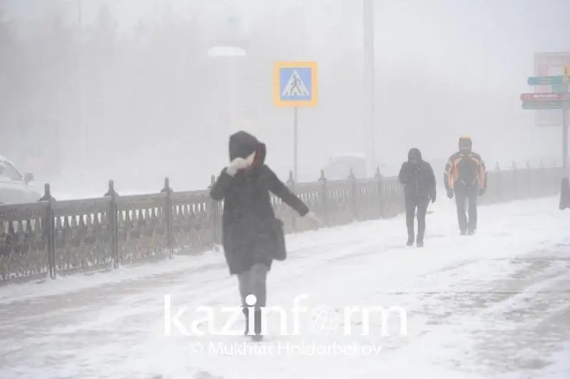 Метель, гололед, сильный ветер ожидаются в Казахстане 14 января