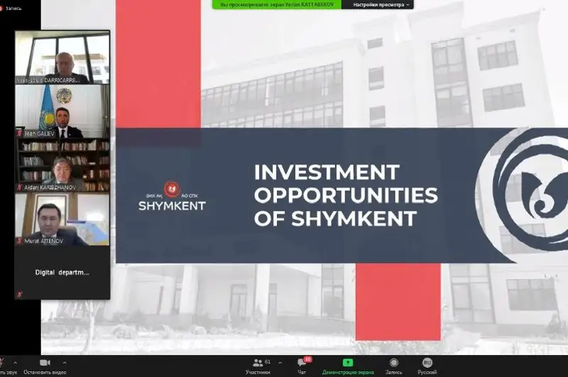 Экономические проекты Шымкента заинтересовали французских инвесторов