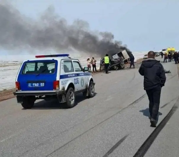 Газобаллонное оборудование взорвалось у авто при ДТП в Акмолинской области
