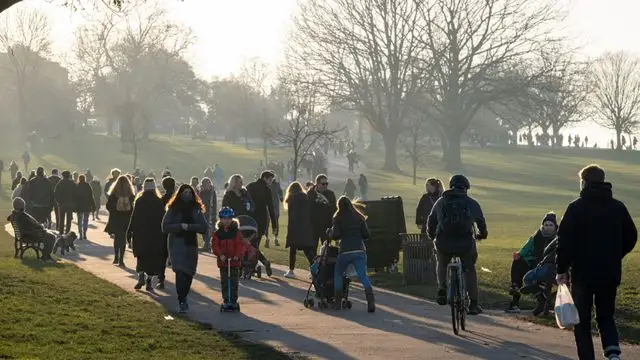 лондонцы в Броквелл-парке 9 января 2021