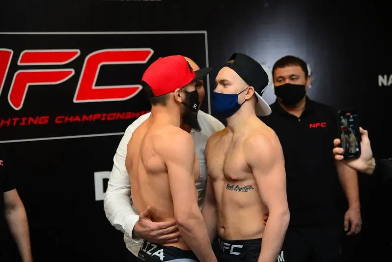 Бойцы MMA провели дуэль взглядов перед турниром NFC в Алматы