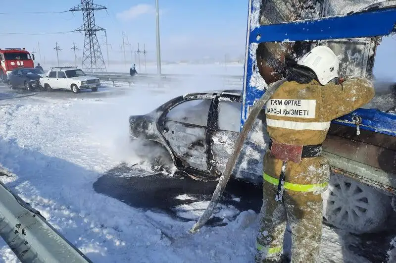 ДТП с возгоранием авто произошло в Акмолинской области