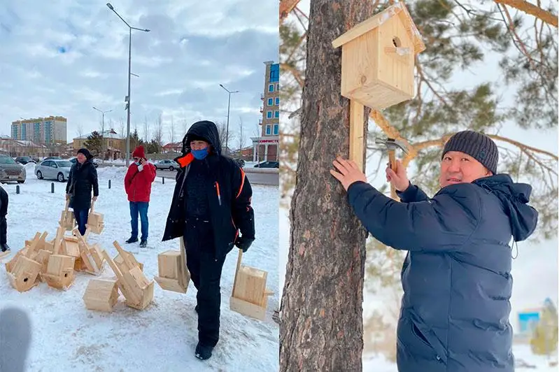 Частные судебные исполнители столицы установили в парках города скворечники