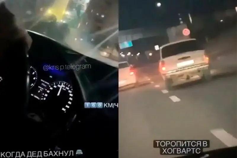 Видео ночной гонки с ретроавтомобилем изучает полиция Алматы