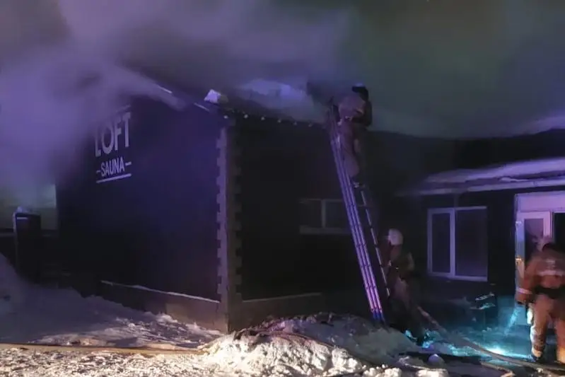 Сауна загорелась в Усть-Каменогорске