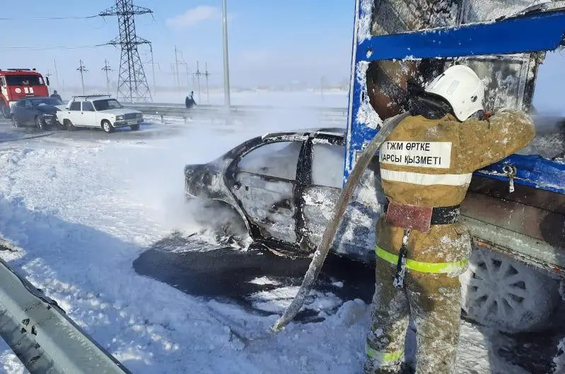 Подробности ДТП с возгоранием автомашин в Акмолинской области озвучили в полиции