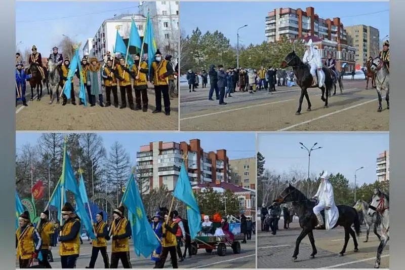 Наурыз в Костанае: Абай, Ыбырай Алтынсарин, Ахмет Байтурсынов «прошли» по центральным улицам