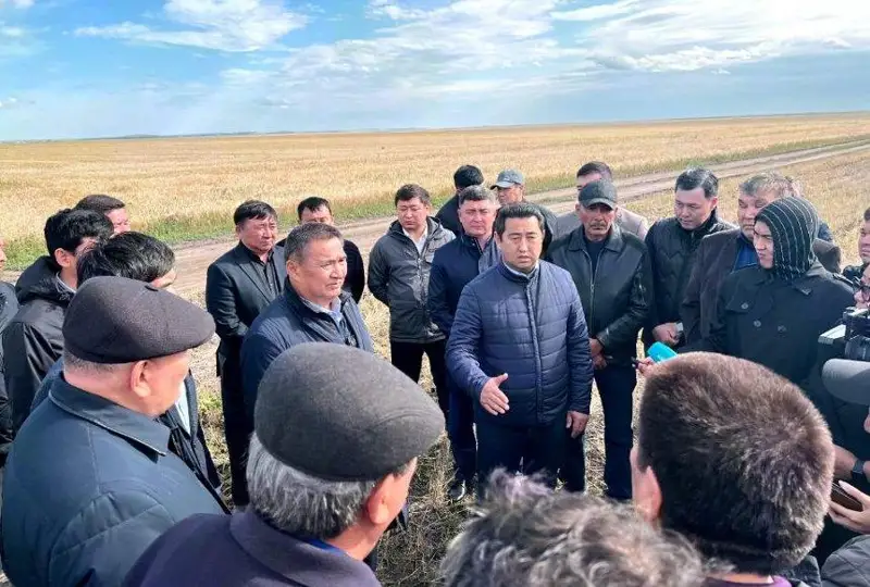 Глава Минсельхоза встретился с аграриями на полях в Акмолинской области