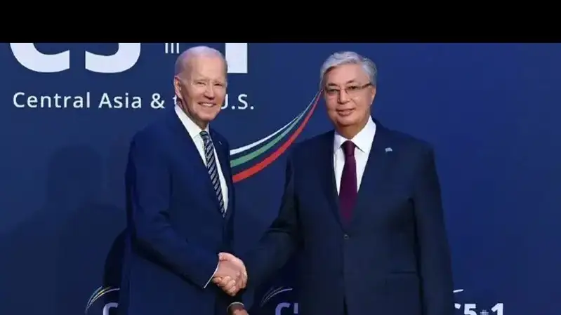 Joe Biden and Kassym-Jomart Tokayev