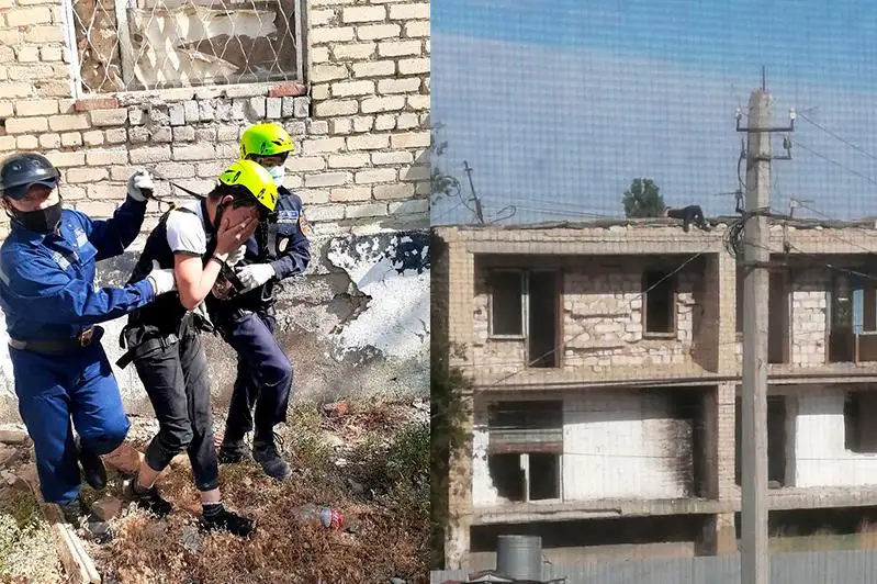 Atyraýda ekinshi qabattan sekirmek bolǵan bozbala qutqaryldy
