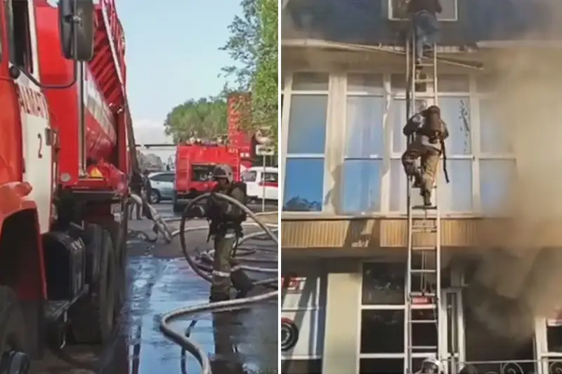 Almatyda órtenip jatqan ǵımarattan jeti adam qutqaryldy