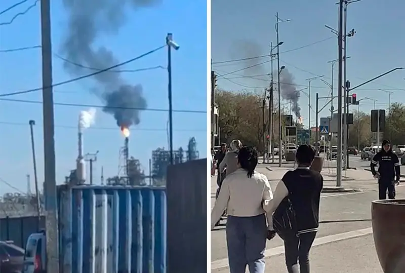 Названы причины выброса черного дыма с огнем на Атырауском НПЗ