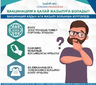 Вакцинацияға қалай жазылуға болады?