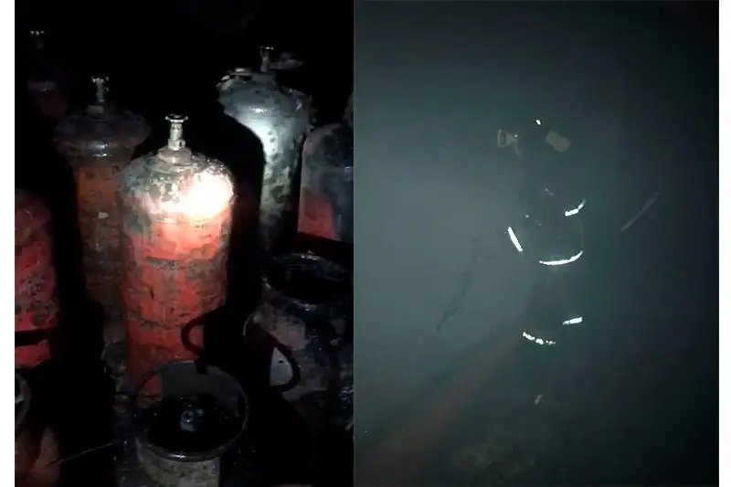 Almatyda órt sóndirýshiler gaz ballondarynyń jarylýyna jol bermedi