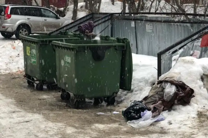 Qostanaıda qoqys konteınerinen shaqalaqtyń denesi tabyldy