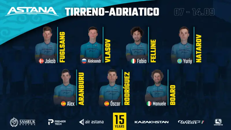 «Astana» velokomandasy «Tırreno-Adrıatıko» kópkúndigine qatysatyndardyń tizimin jarııalady