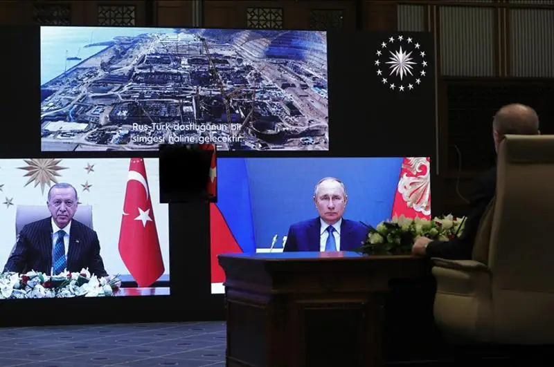 Túrkııa men Reseı prezıdentteri «Akkýıý» AES-niń 3-blogy qurylysyna bastaý berdi