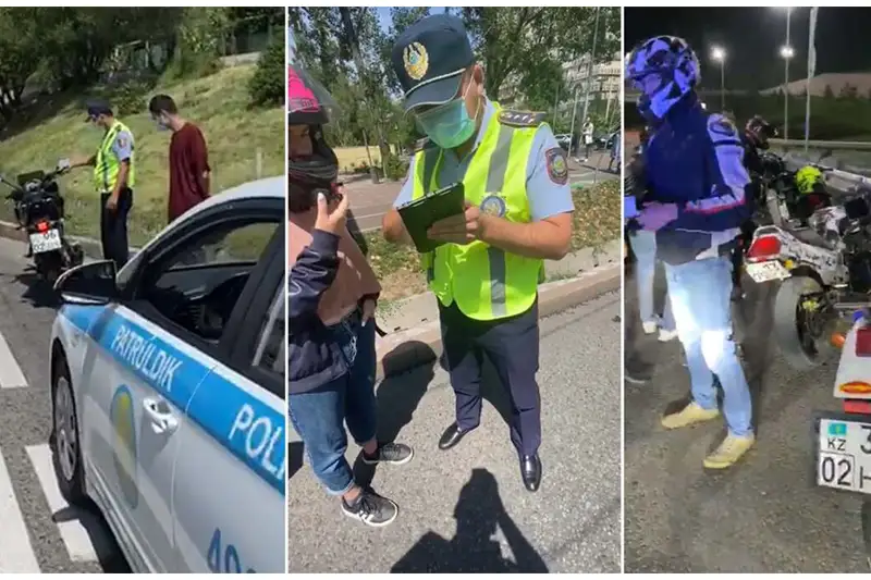 Almatyda bir táýlikte 56 mototsıklshige aıyppul salyndy