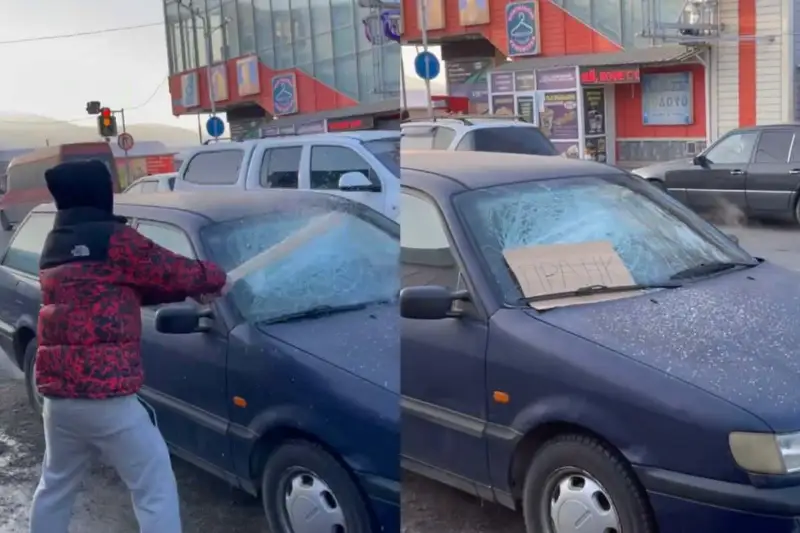 Almaty oblysynda kóliginiń áınegin qasaqana syndyrǵan prankerler ustaldy
