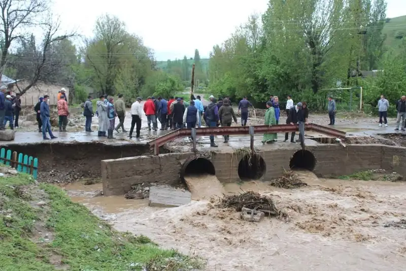 Túrkistan oblysyndaǵy Maıbulaq aýylynda ózen sýy arnasynan asyp ketti