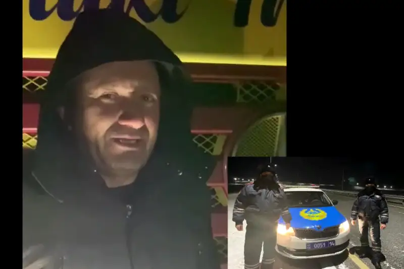Pavlodarlyq polıtseıler aıazda jolda qalǵan Túrkııa azamatyna kómektesti