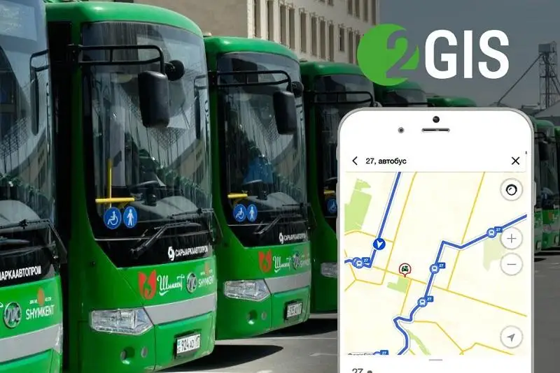 Shymkentte 2GIS qosymshasy avtobýstardyń qozǵalysyn kórsete bastady