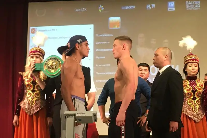 Виктор Коточигов и Хавьер Хосе Клаверо провели дуэль взглядов перед боем в Алматы