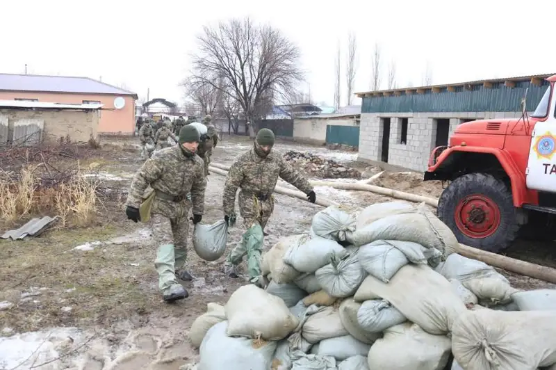 Около 300 военнослужащих пришли на помощь жителям Жамбылской области