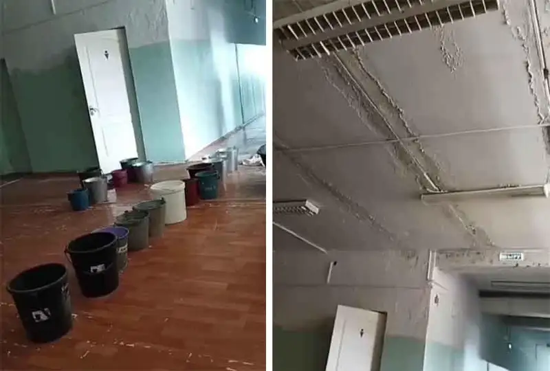 На протекающую крышу школы пожаловались родители в Петропавловске