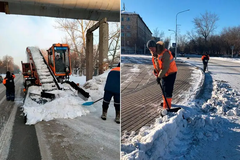 Работы по очистке дорог от снега усилили в Караганде